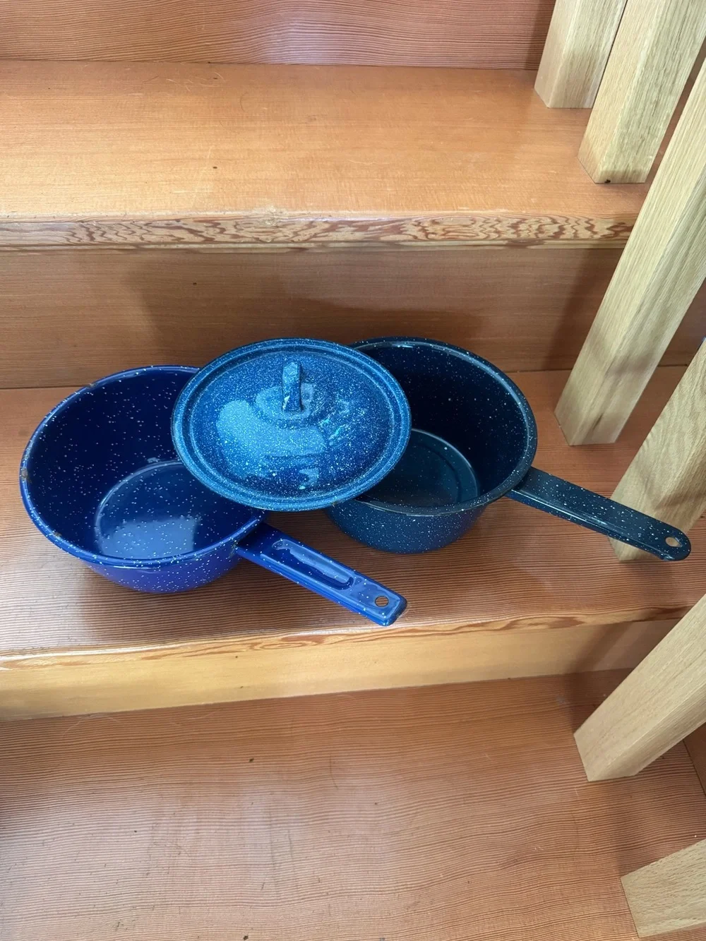 Blue Speckled Enamel Cookware - 3 Pieces